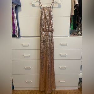 Lulus gold sequin maxi dress